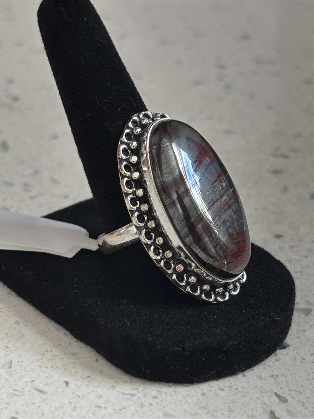 Iron Tiger Eye Gemstone Handmade Ring Size-8.75 - Picture 4 of 8